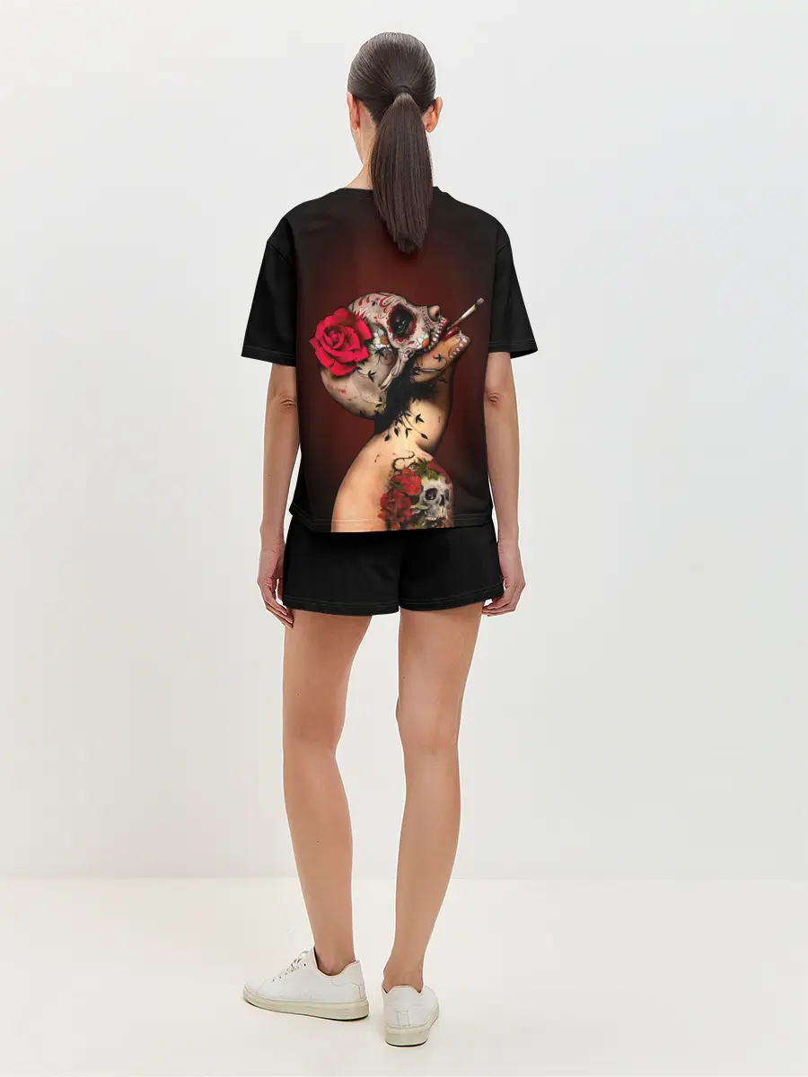 Женская пижама с шортами / Ведьма с красной розой
