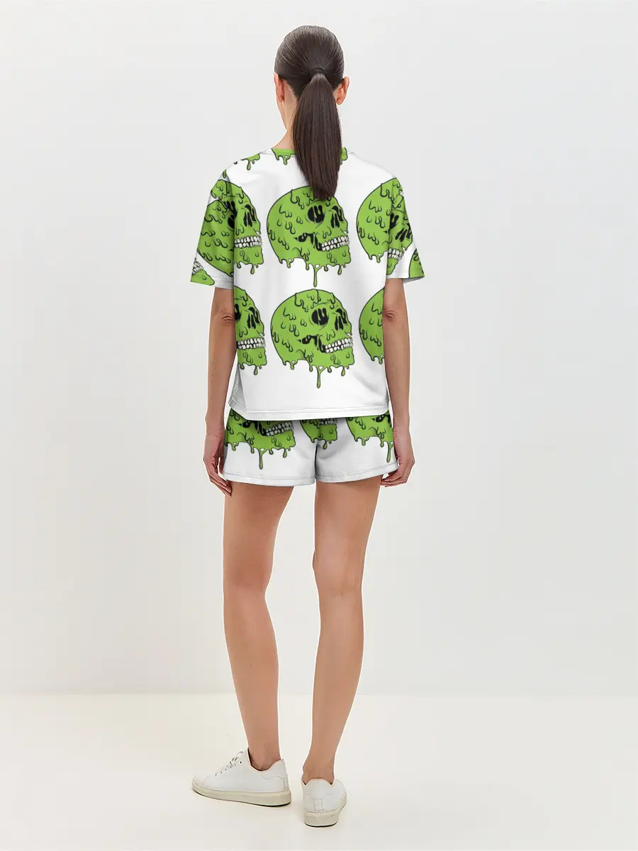 Женская пижама с шортами / Кислотный Череп!)