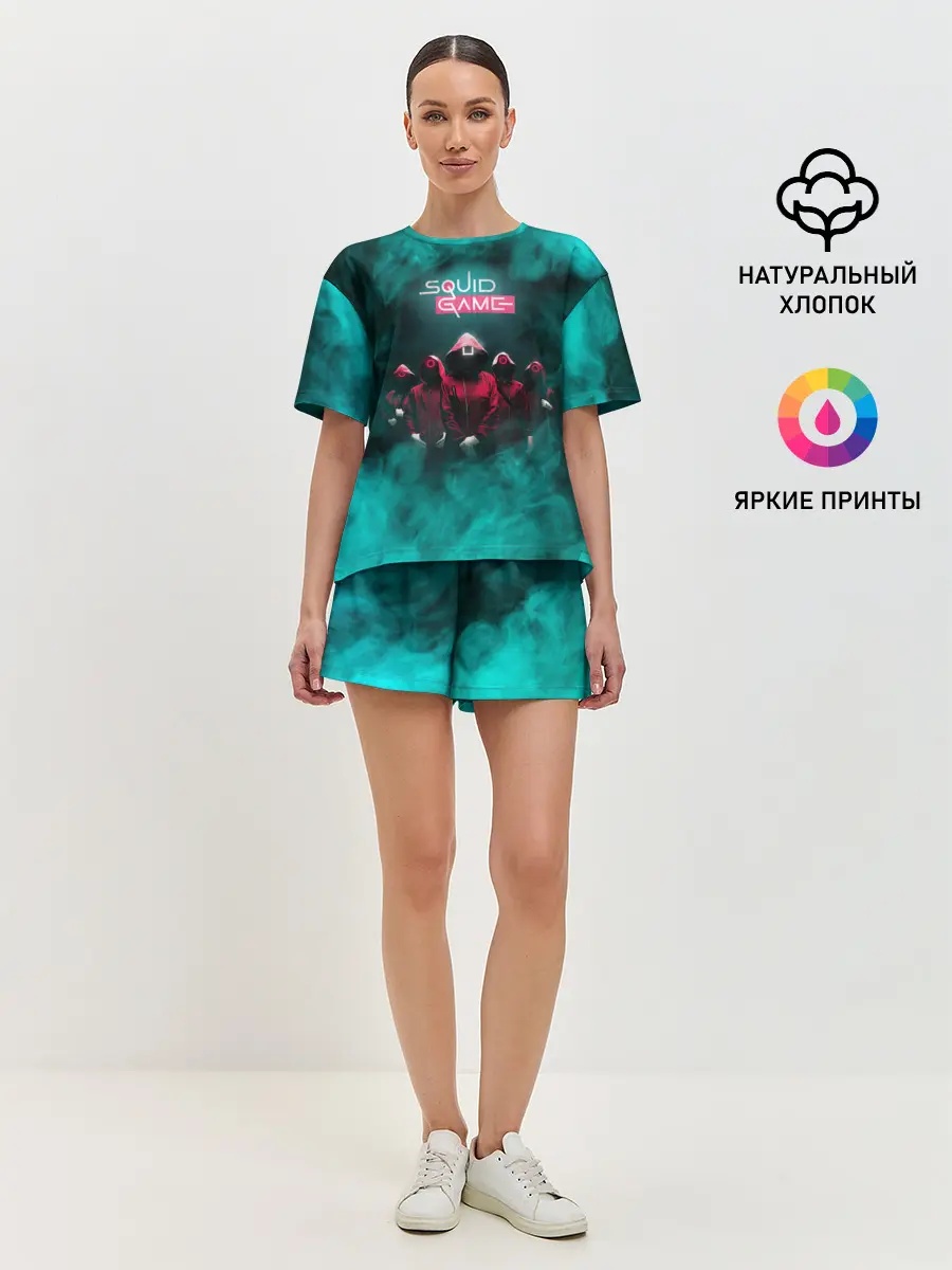 Женская пижама с шортами / СТРАЖА В МАСКАХ | ИГРА В КАЛЬМАРА