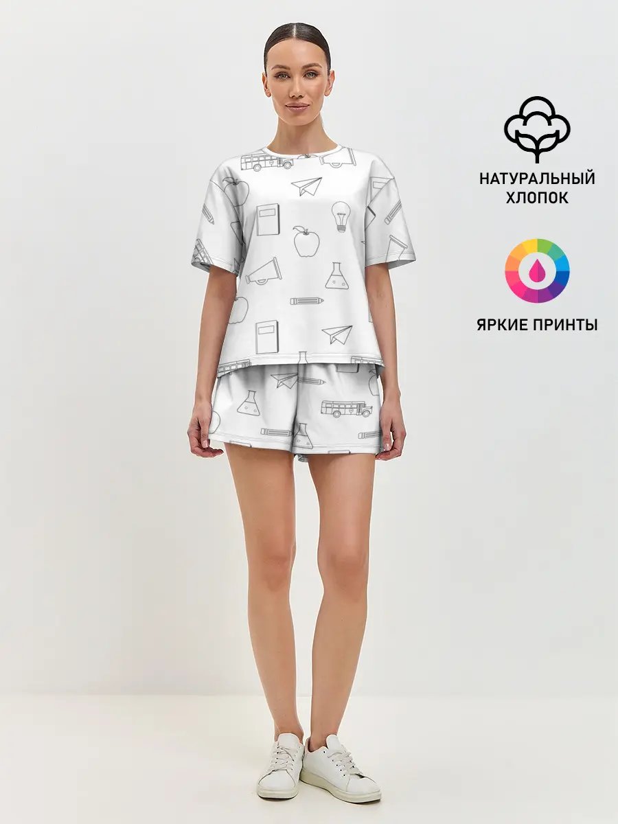 Женская пижама с шортами / эскизы простые