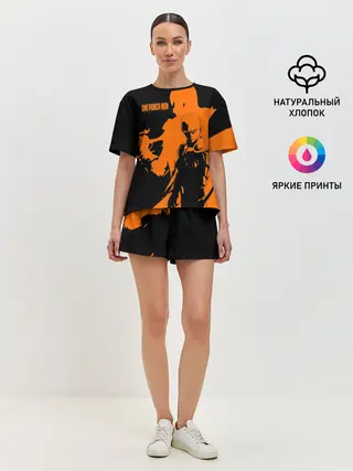 Женская пижама с шортами / Сайтама образ в силуэте One Punch-Man