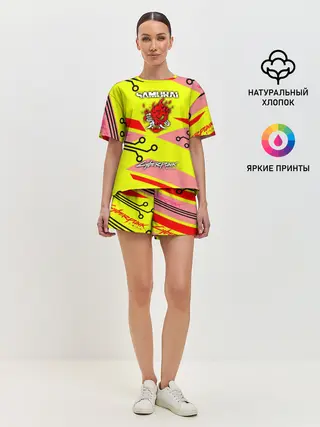 Женская пижама с шортами / Cyberpunk 2077 Киберматрица.