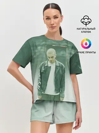 Женская пижама с шортами / Хаски в комнате