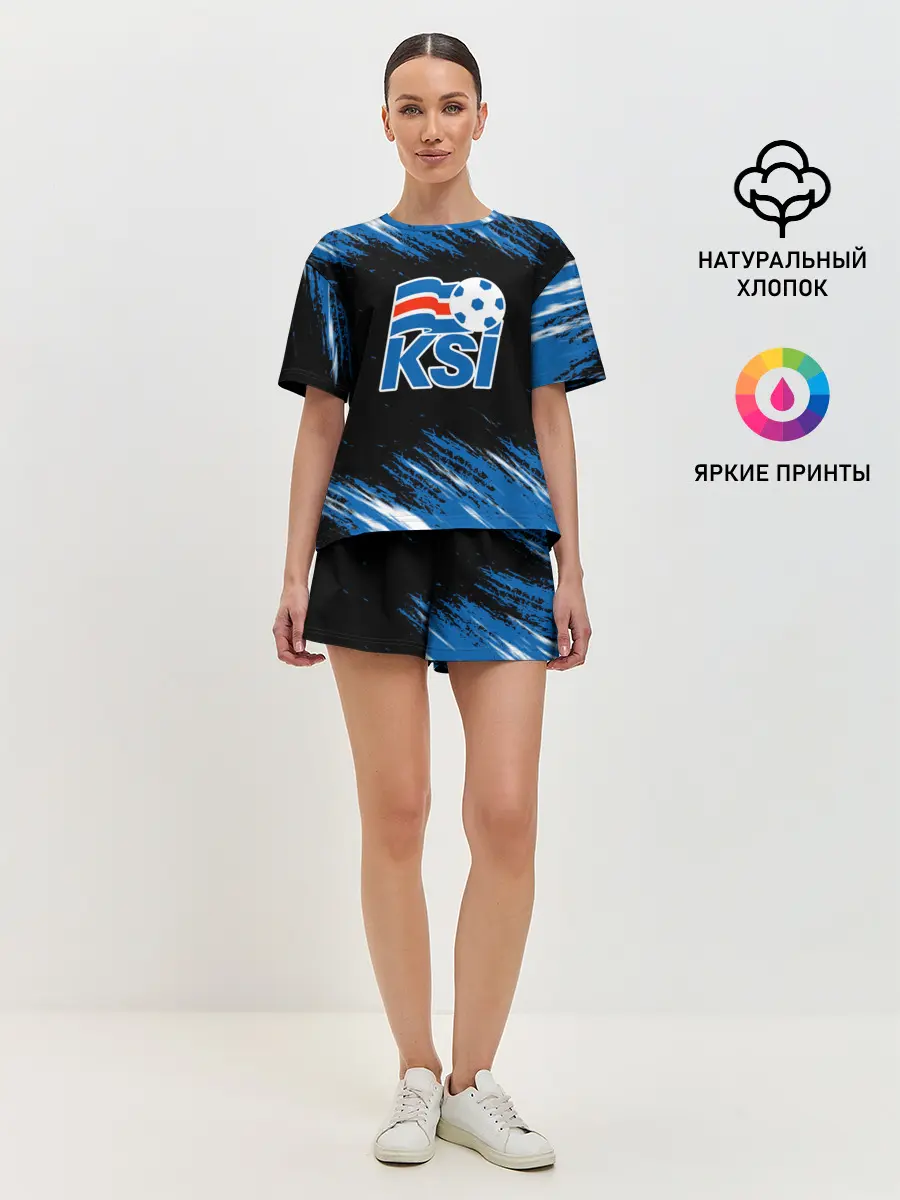 Женская пижама с шортами / KSI ICELAND - сборная.