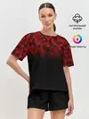Женская пижама с шортами / BLACK RED CAMO | RED MILLITARY