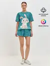 Женская пижама с шортами / Новогодний зайчик