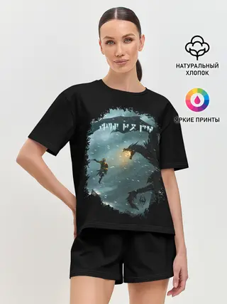 Женская пижама с шортами / TES SKYRIM FIGHT DRAGON