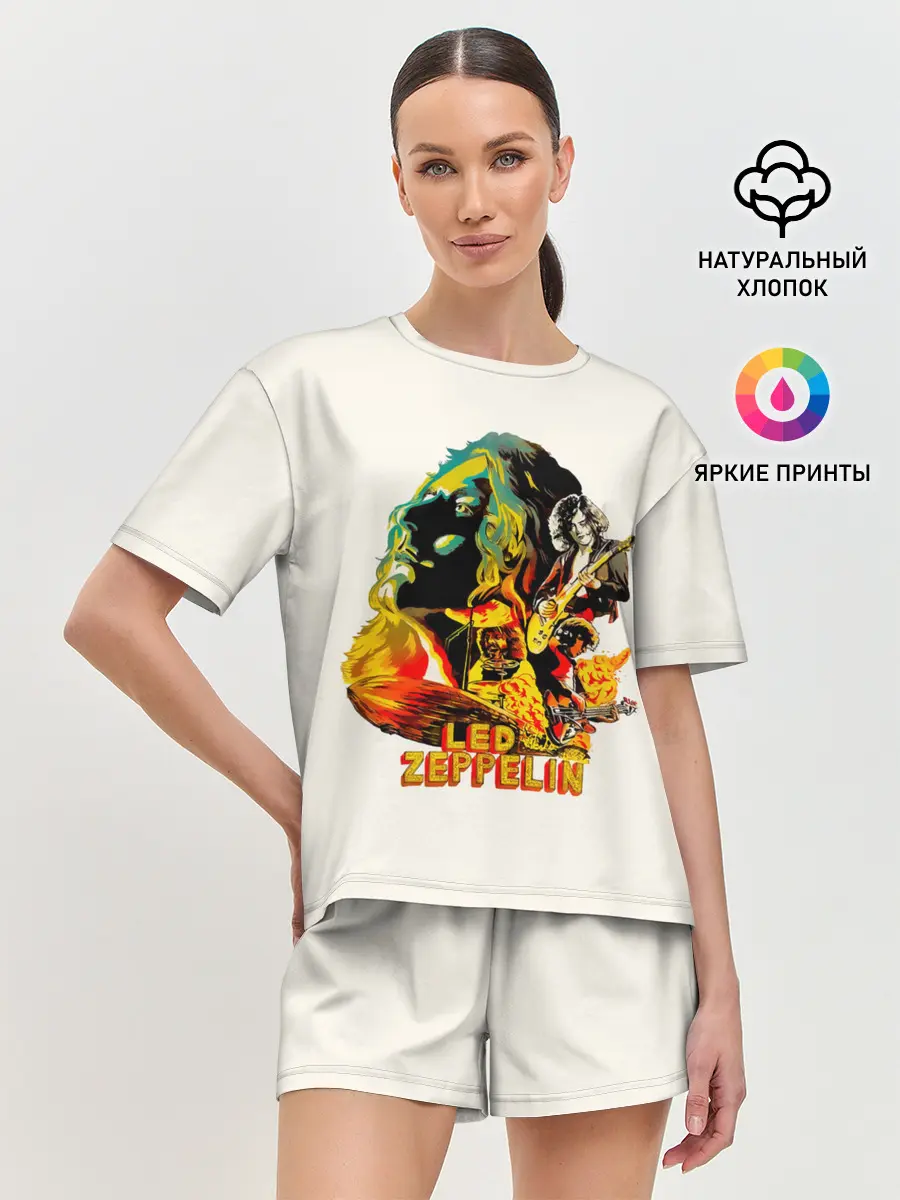 Женская пижама с шортами / Группа Led Zeppelin арт