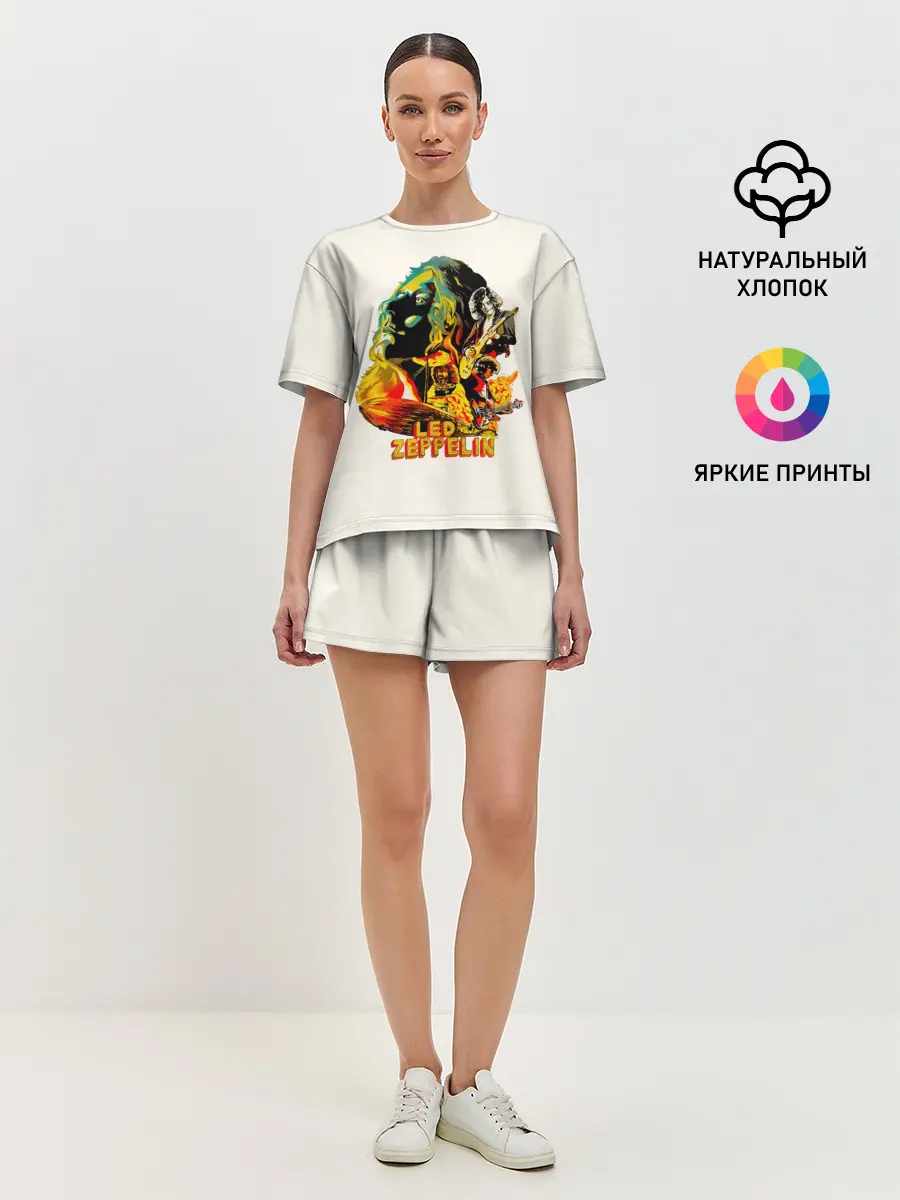 Женская пижама с шортами / Группа Led Zeppelin арт