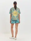 Женская пижама с шортами / Летнее солнце. Абстракция.