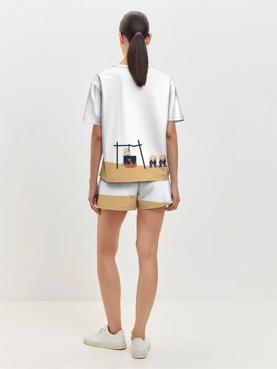 Женская пижама с шортами / ПАЙМОН И ХИЛИЧУРЛЫ