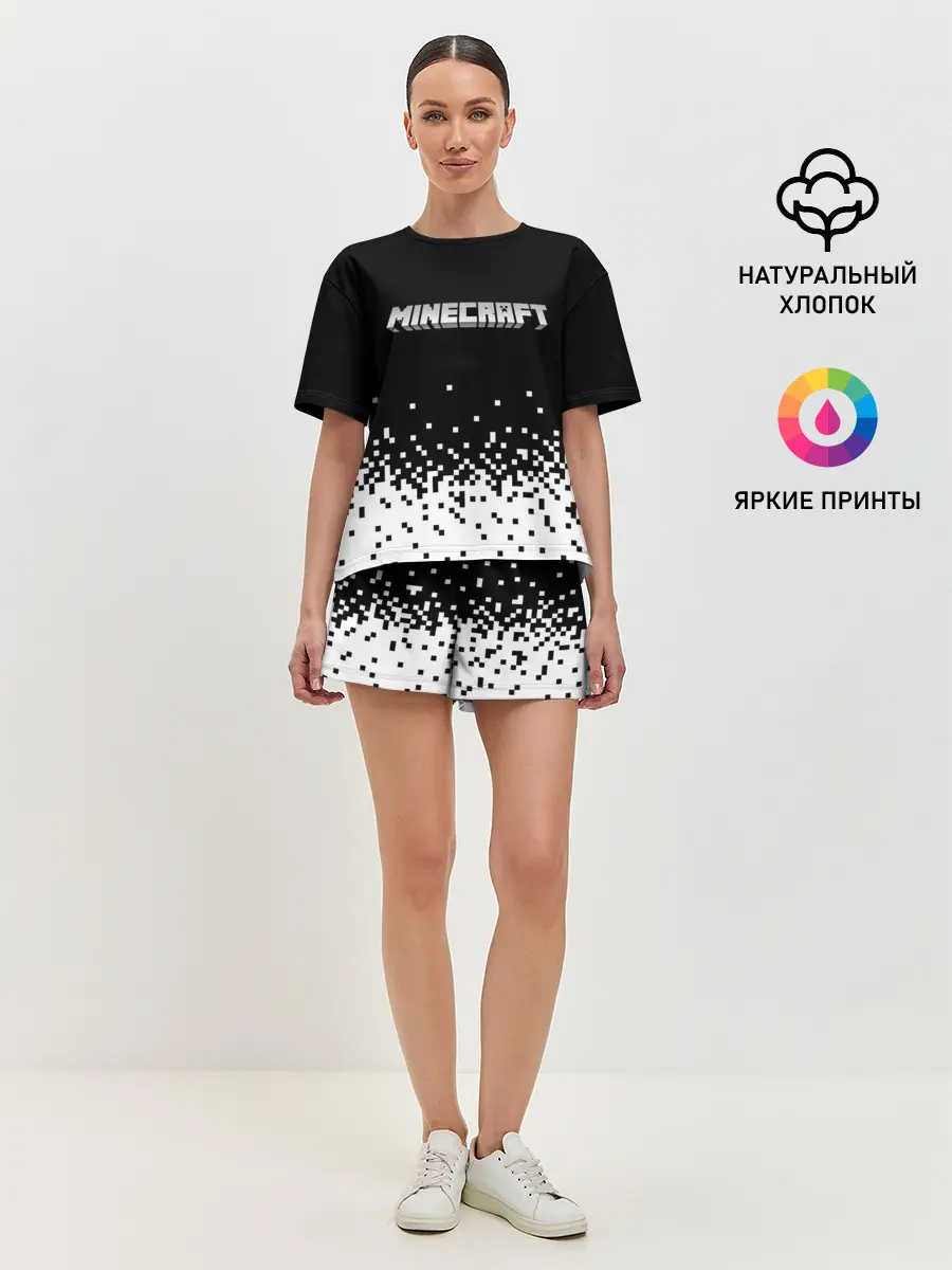 Женская пижама с шортами / Minecraft | Майнкрафт | логотип