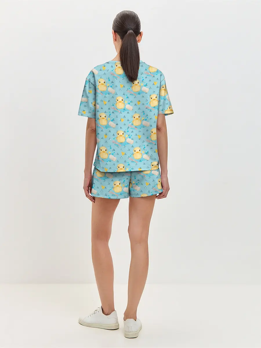 Женская пижама с шортами / Чистюля: уточки