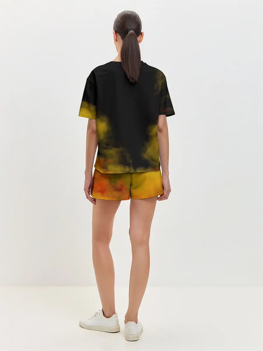 Женская пижама с шортами / Карикатура Ангус Янг - AC/DC