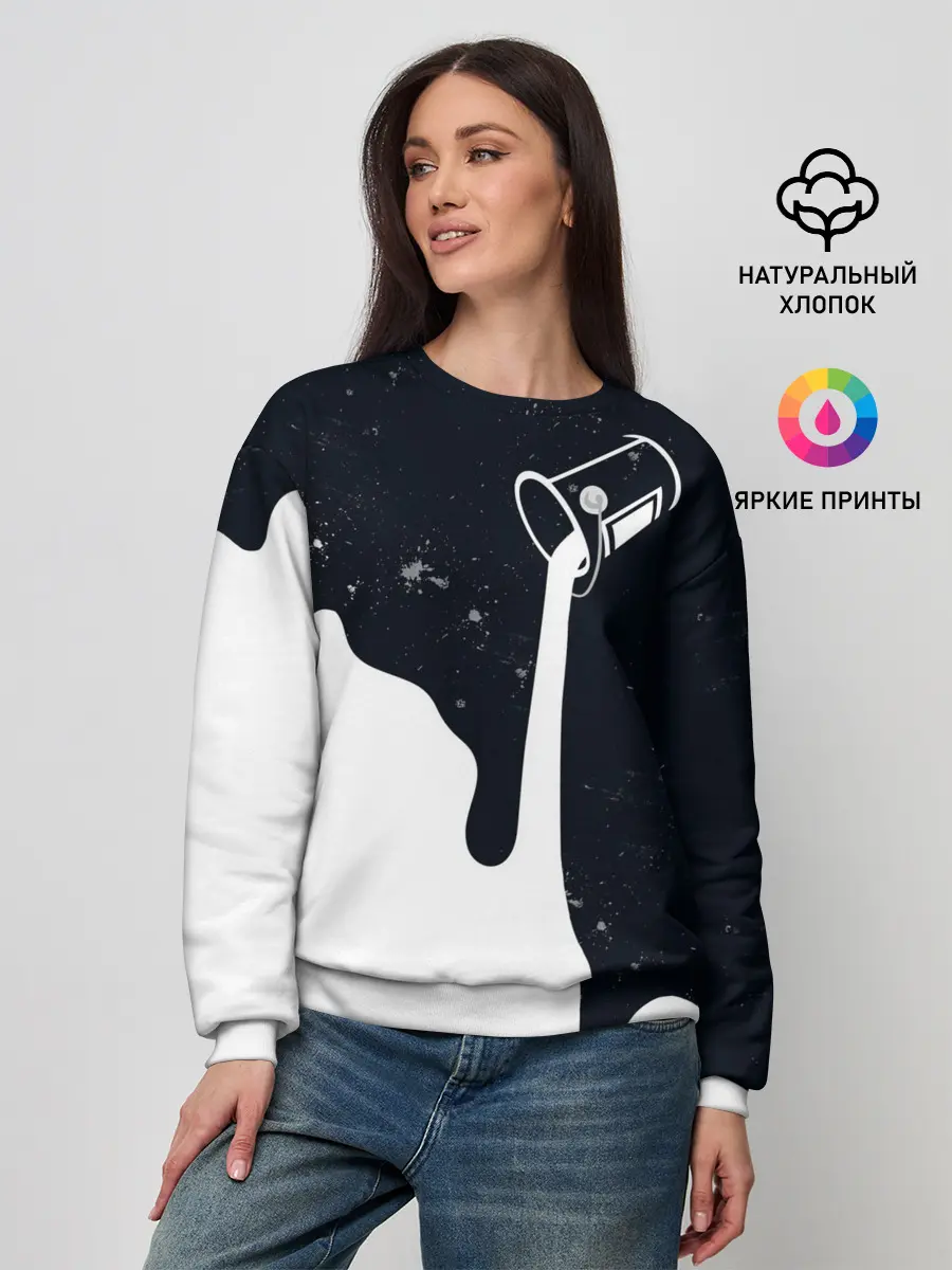 Женский свитшот / Черно-белый