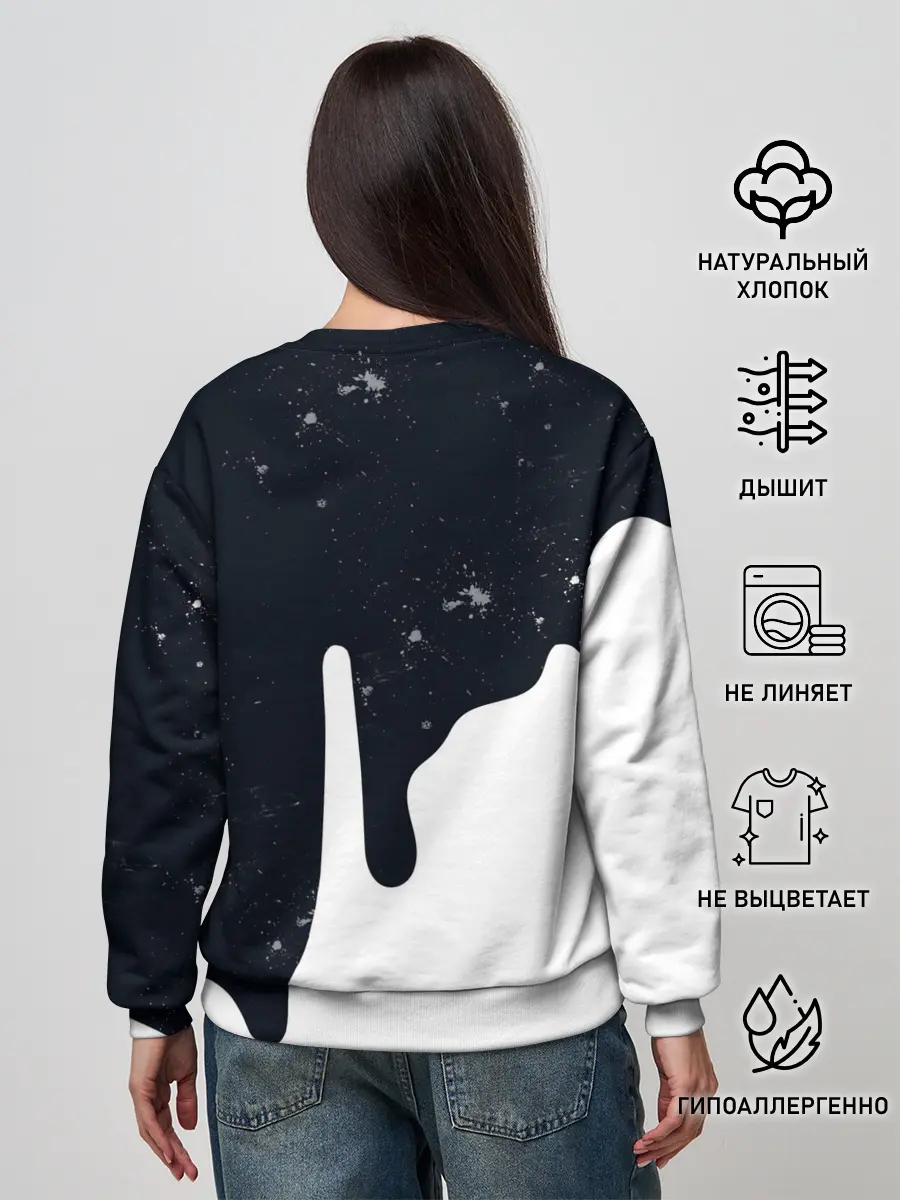 Женский свитшот / Черно-белый