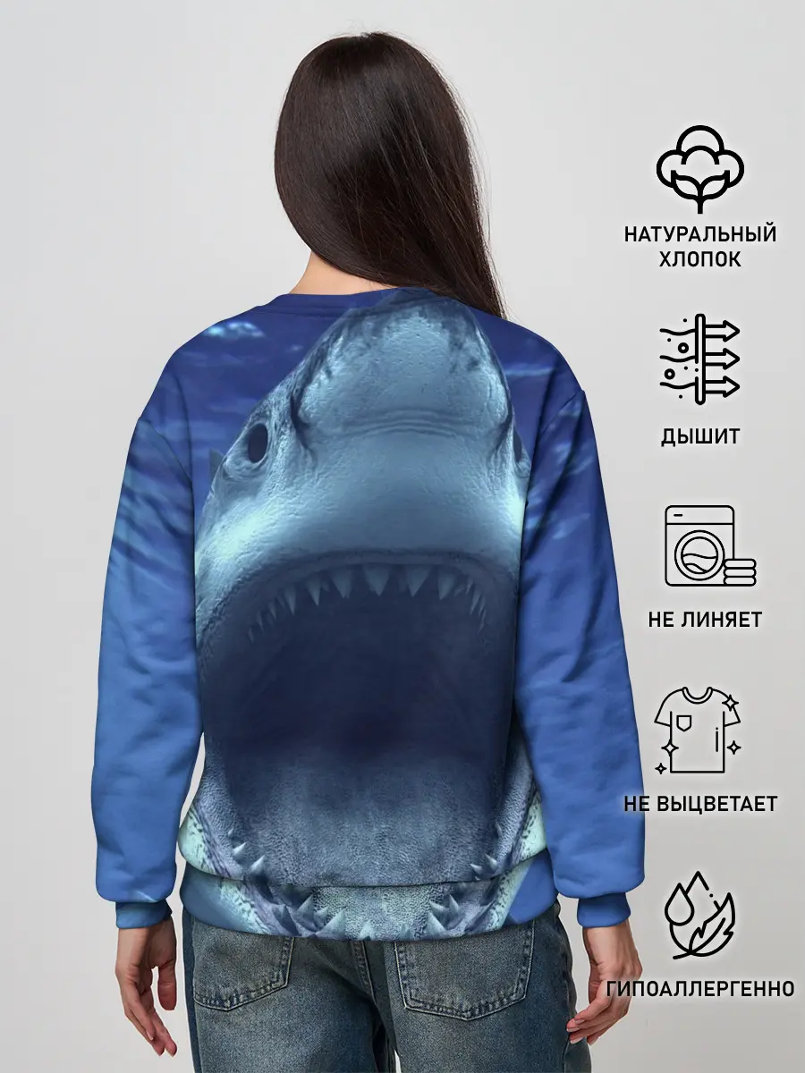 Женский свитшот / Белая акула