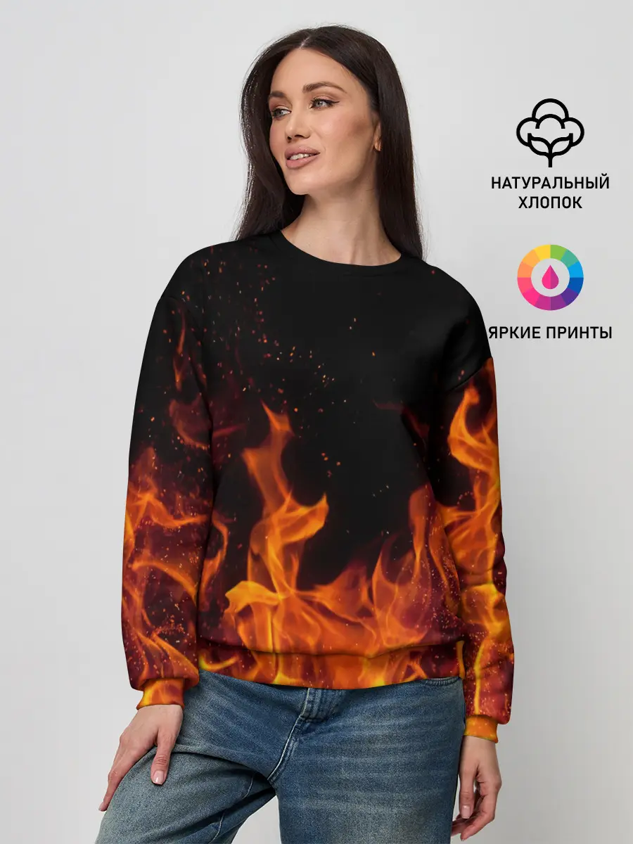 Женский свитшот / Огонь с искрами