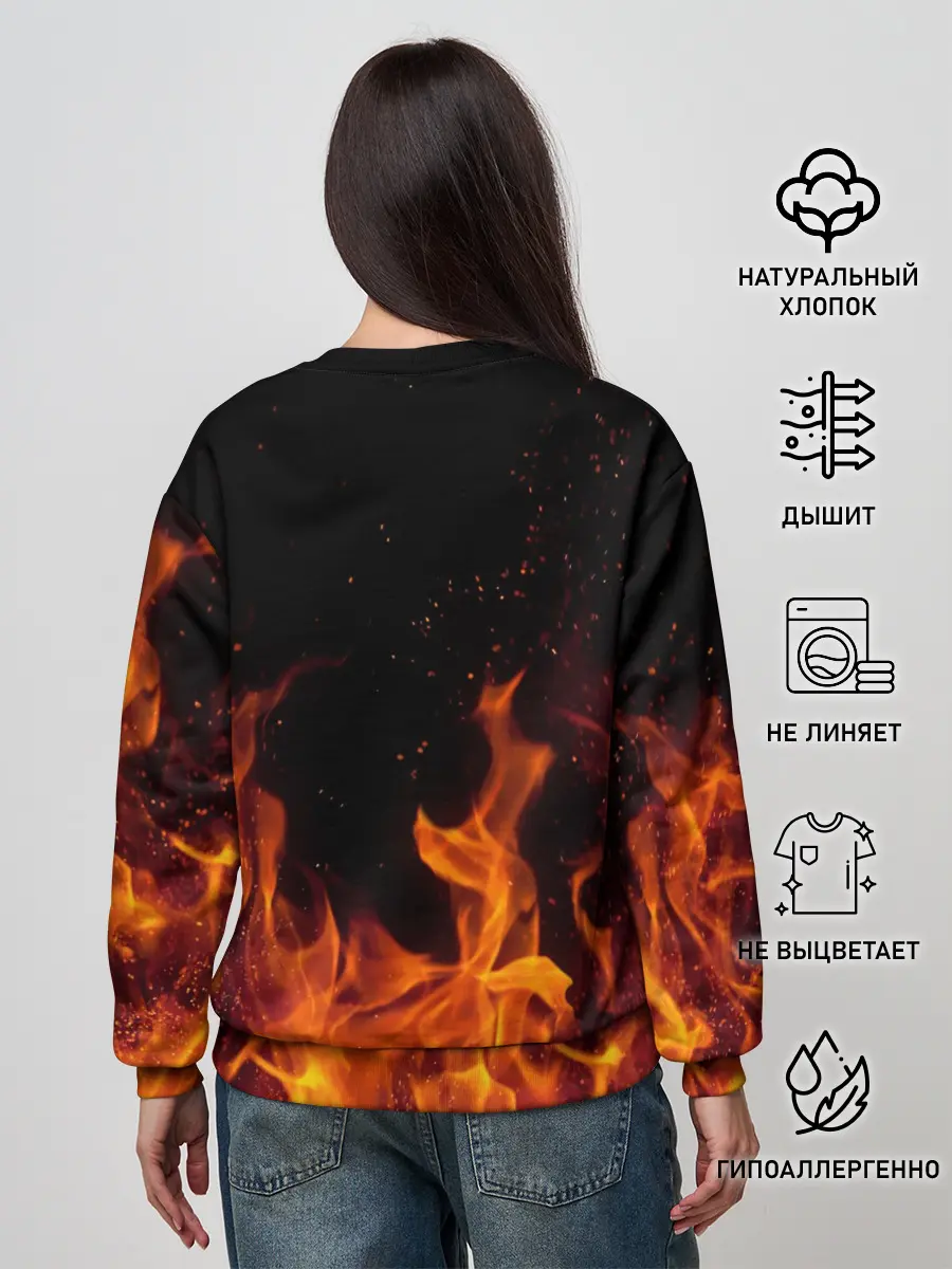 Женский свитшот / Огонь с искрами