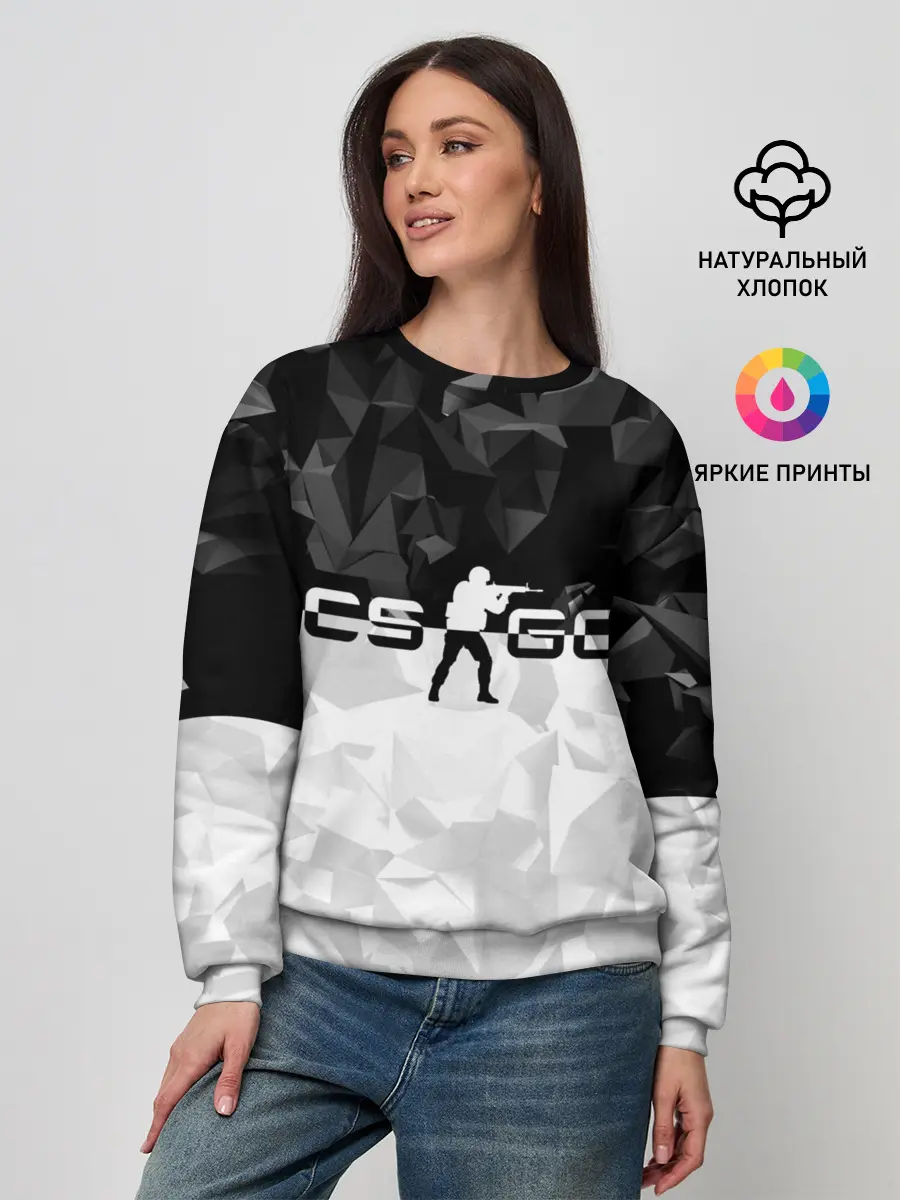 Женский свитшот / CS GO BLACK WHITE GEOMETRY