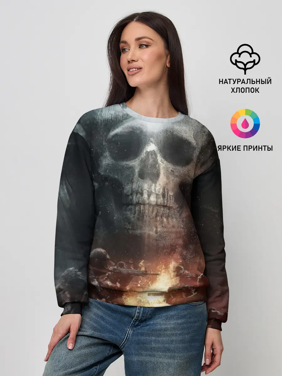 Женский свитшот / Battlefield Череп