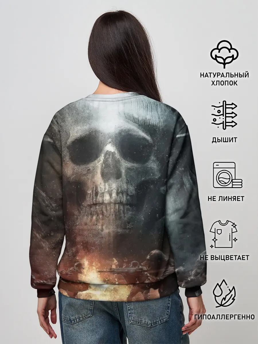 Женский свитшот / Battlefield Череп