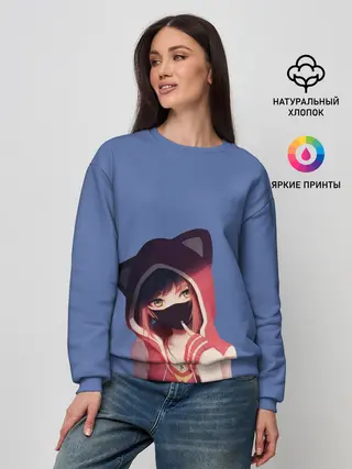 Женский свитшот / Аниме девушка в маске с ушками