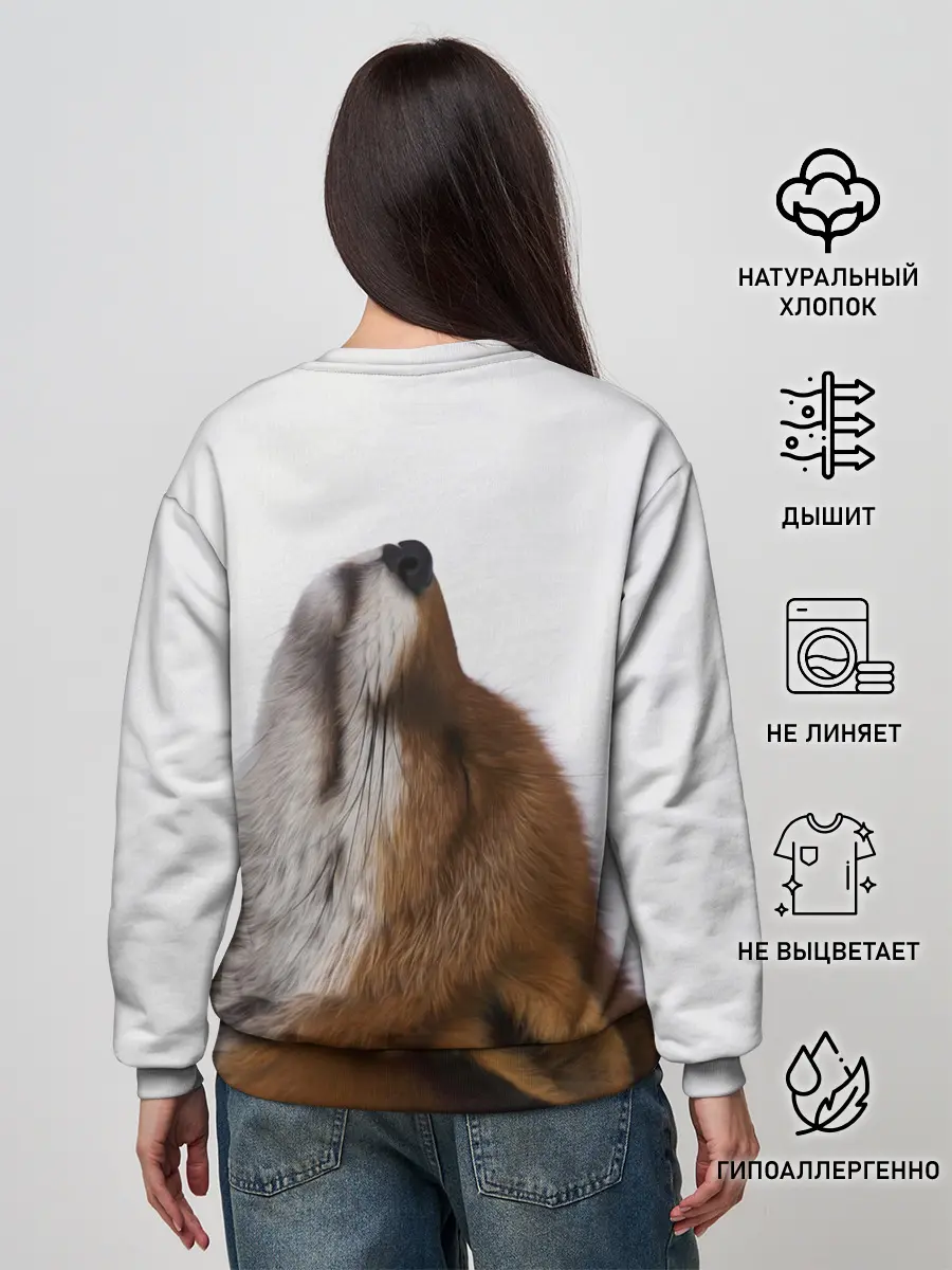 Женский свитшот / Лиса Главное фыр-фыр