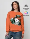 Женский свитшот / Джоджо хомяк на оранжевом