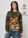 Женский свитшот / Лисёнок и гирлянда