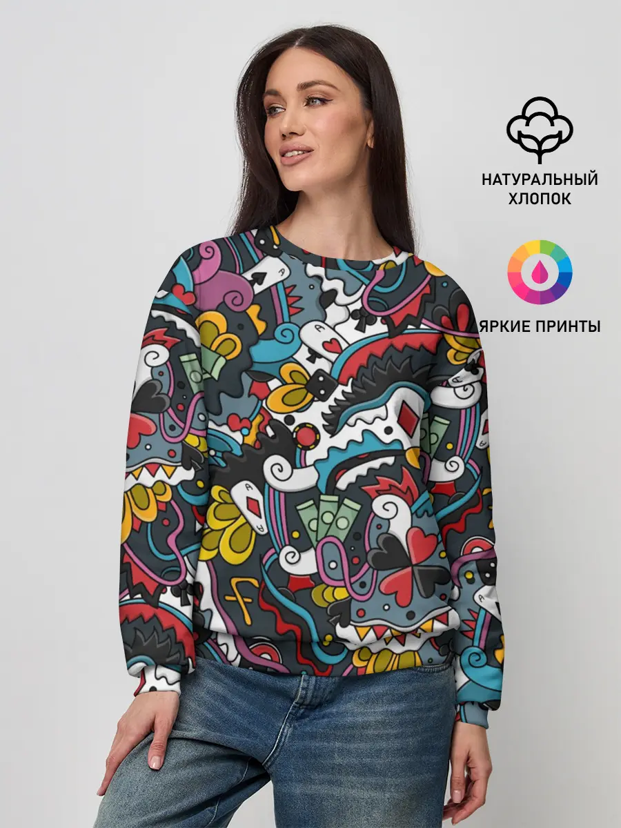 Женский свитшот / Покерный коллаж