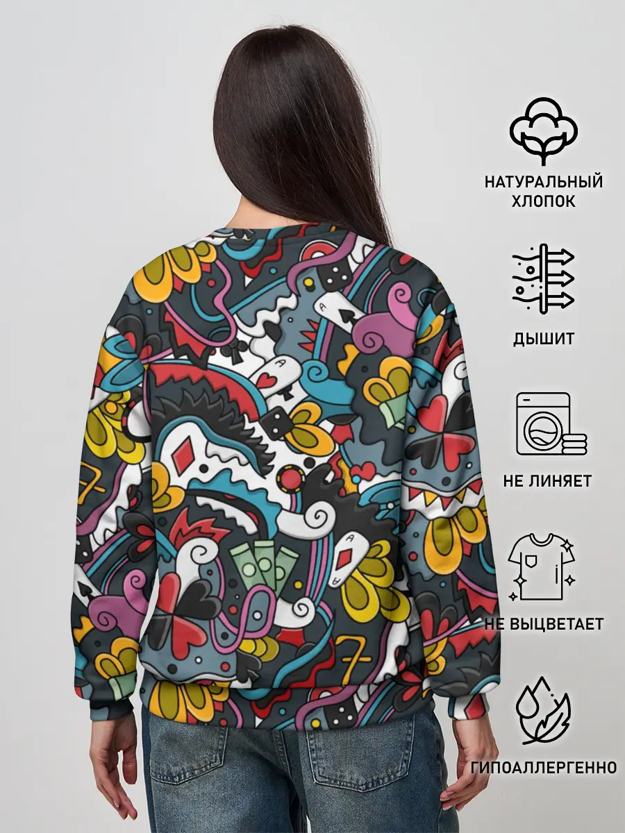 Женский свитшот / Покерный коллаж