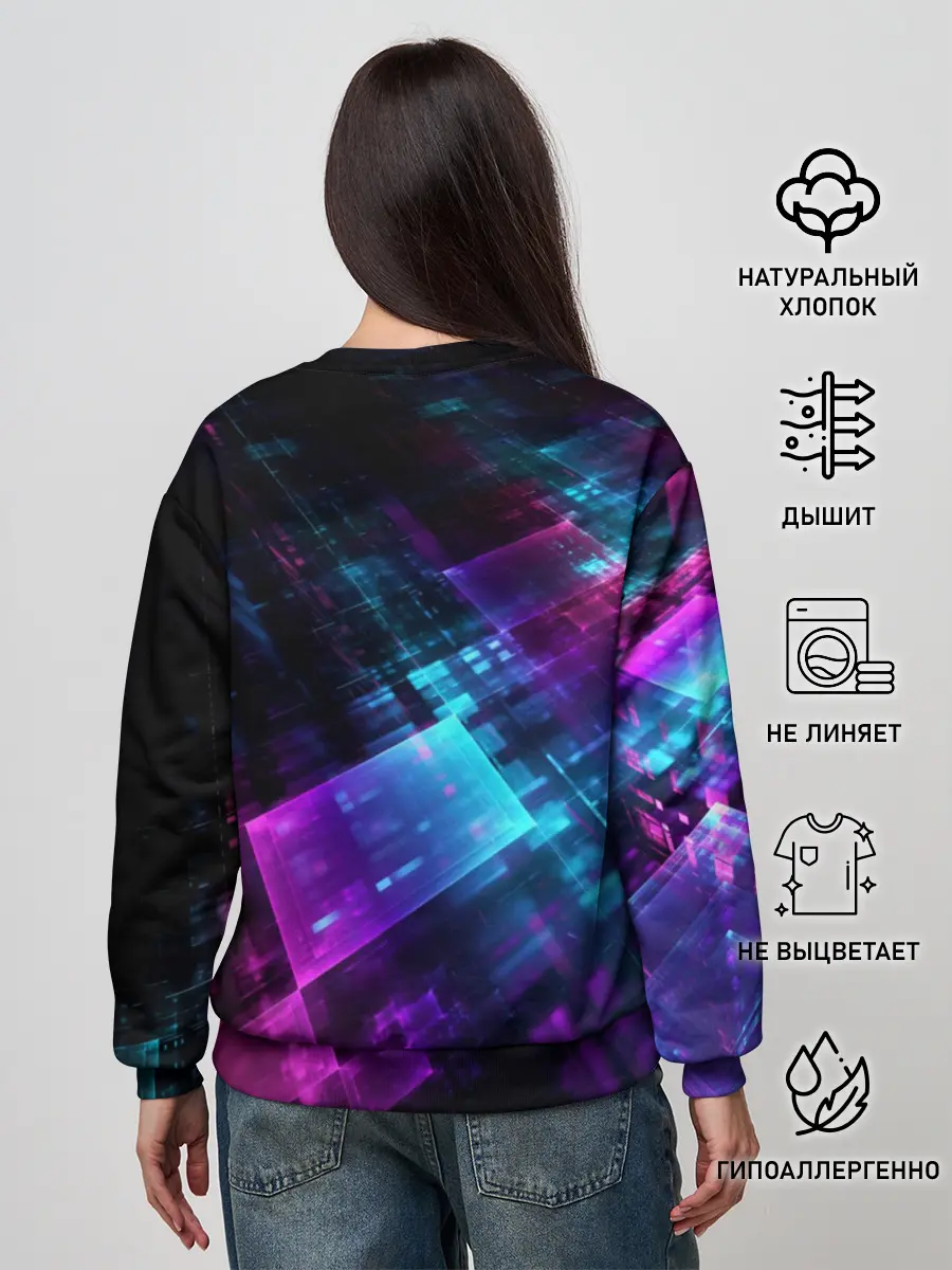 Женский свитшот / Неоновая абстракция