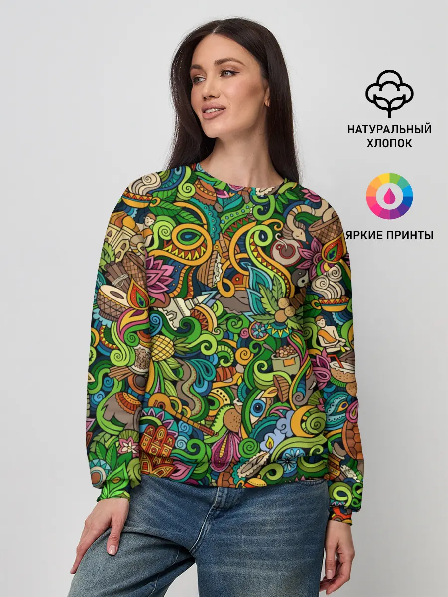 Женский свитшот / Тибетский коллаж