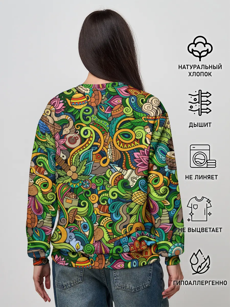 Женский свитшот / Тибетский коллаж