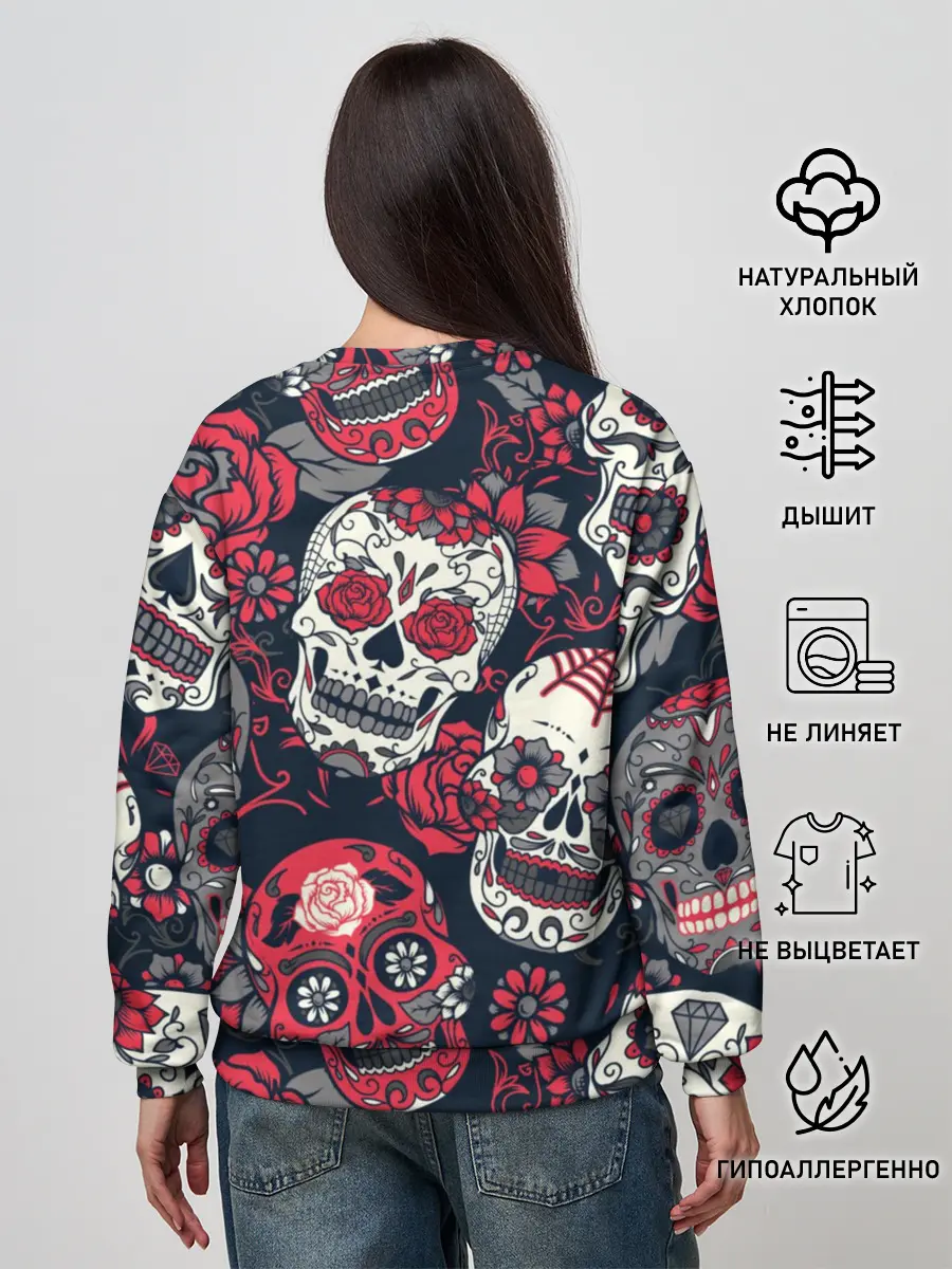 Женский свитшот / Мексиканские черепа