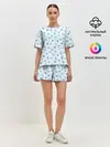 Женская пижама с шортами / Снежинки