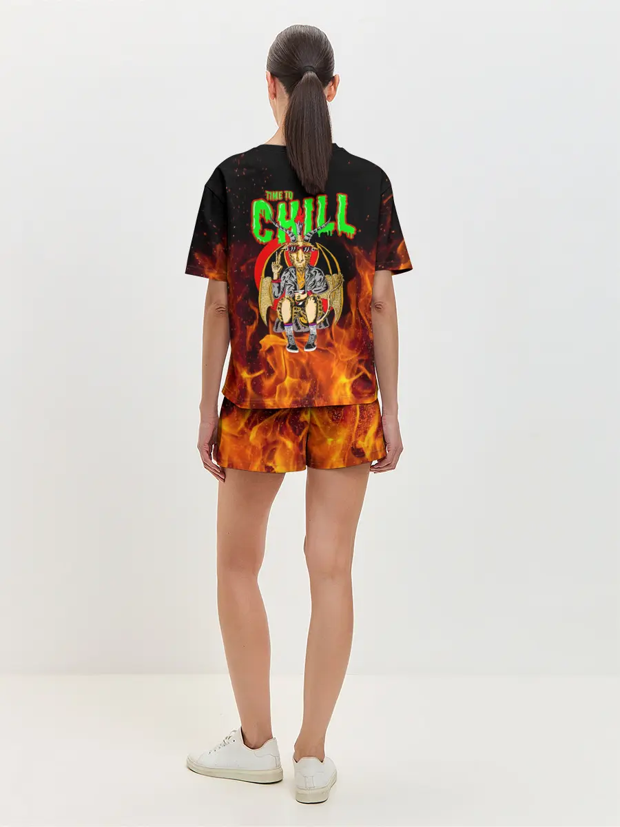 Женская пижама с шортами / Time to chill in fire