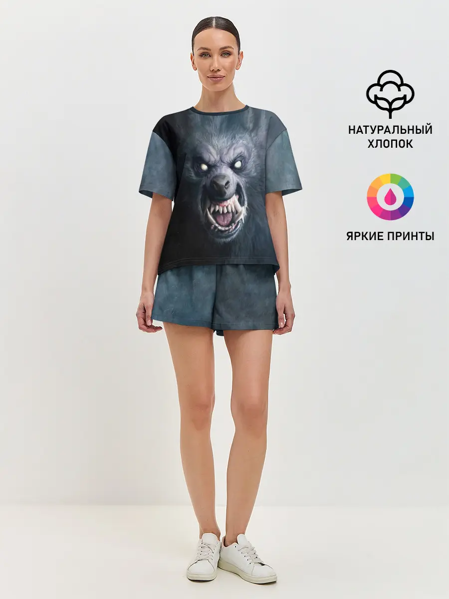 Женская пижама с шортами / ВОЛК-ОБОРОТЕНЬ