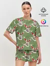 Женская пижама с шортами / Новогодние олени 2022