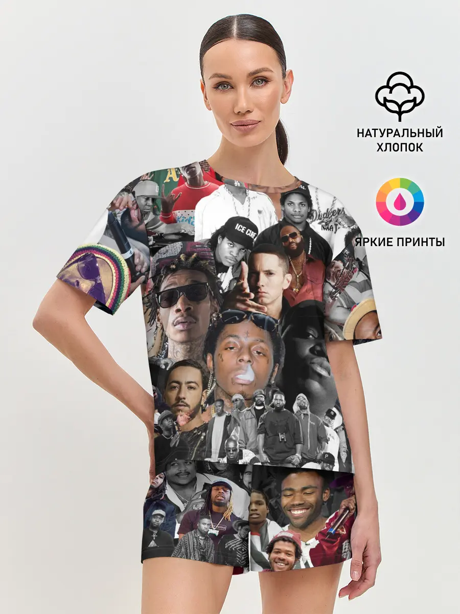 Женская пижама с шортами / Рэп-Коллаж