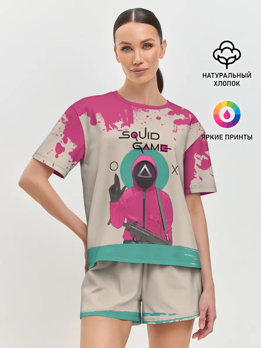 Женская пижама с шортами / ТРЕУГОЛЬНИК НА КАРАУЛЕ