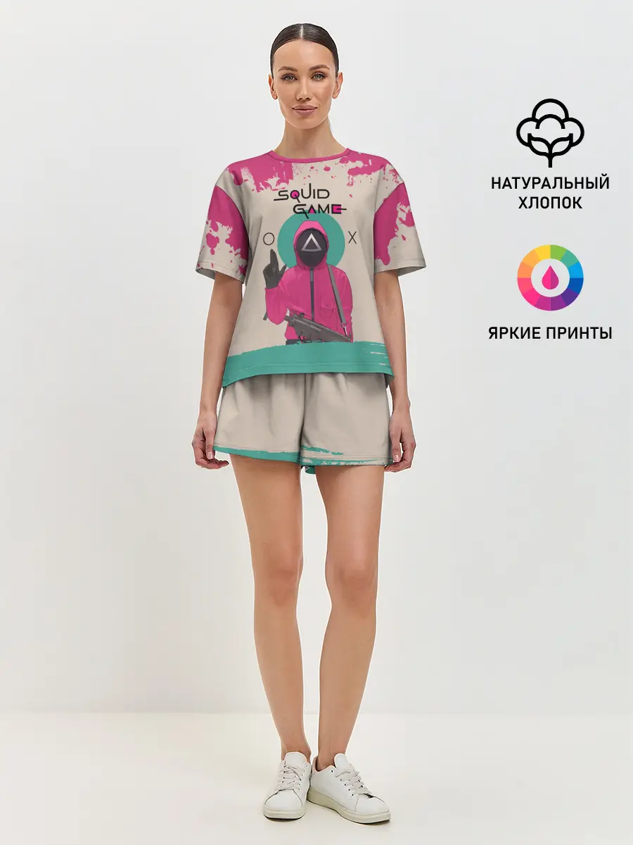 Женская пижама с шортами / ТРЕУГОЛЬНИК НА КАРАУЛЕ