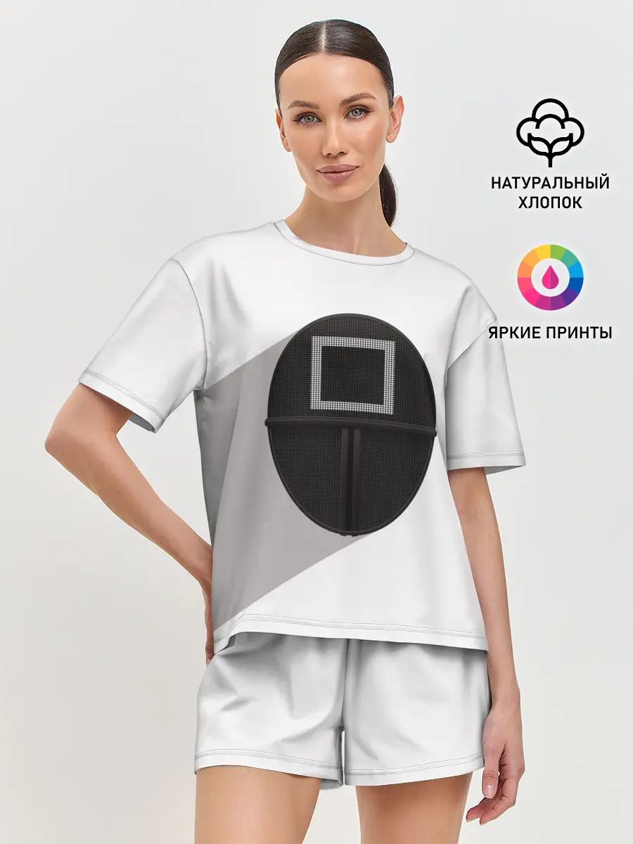 Женская пижама с шортами / ИГРА В КАЛЬМАРА КВАДРАТ | SQUID GAME