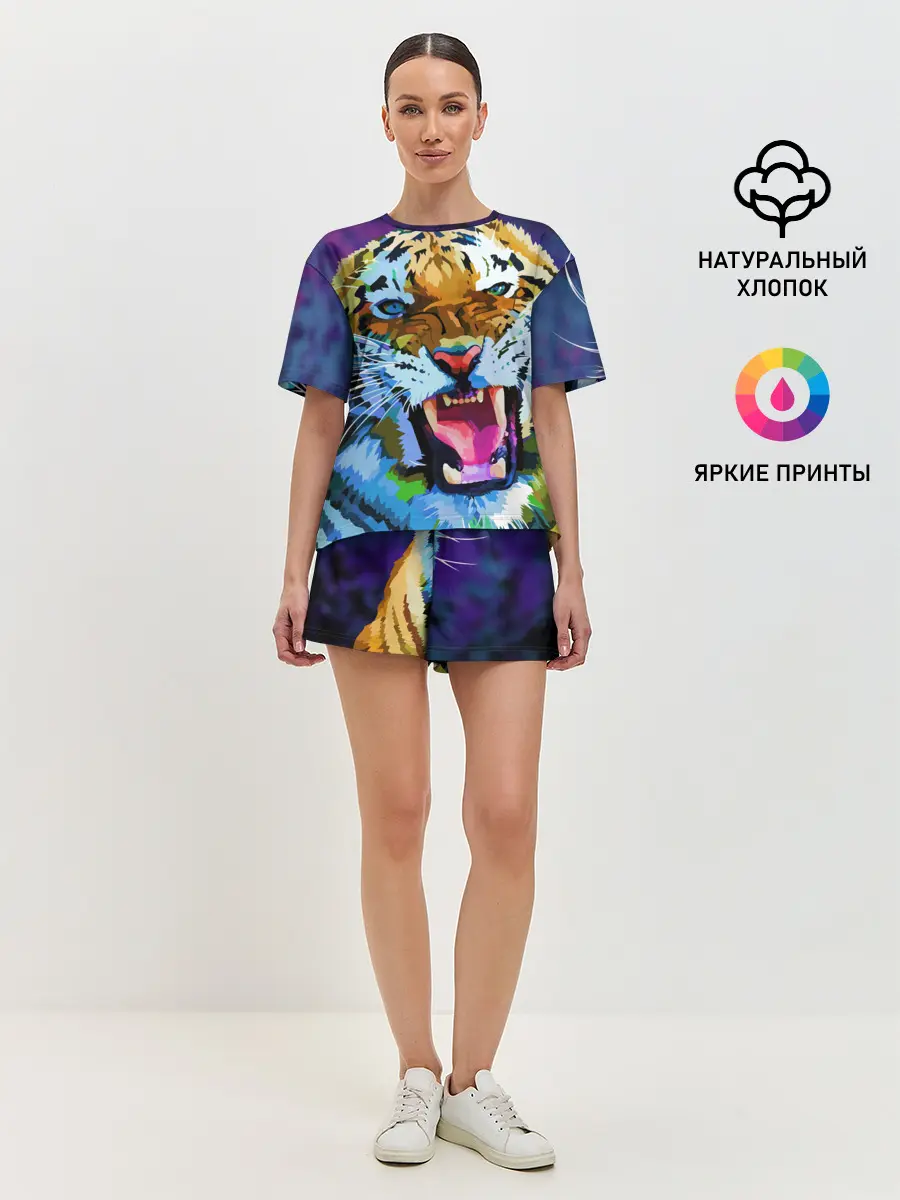 Женская пижама с шортами / Рычащий Шархан