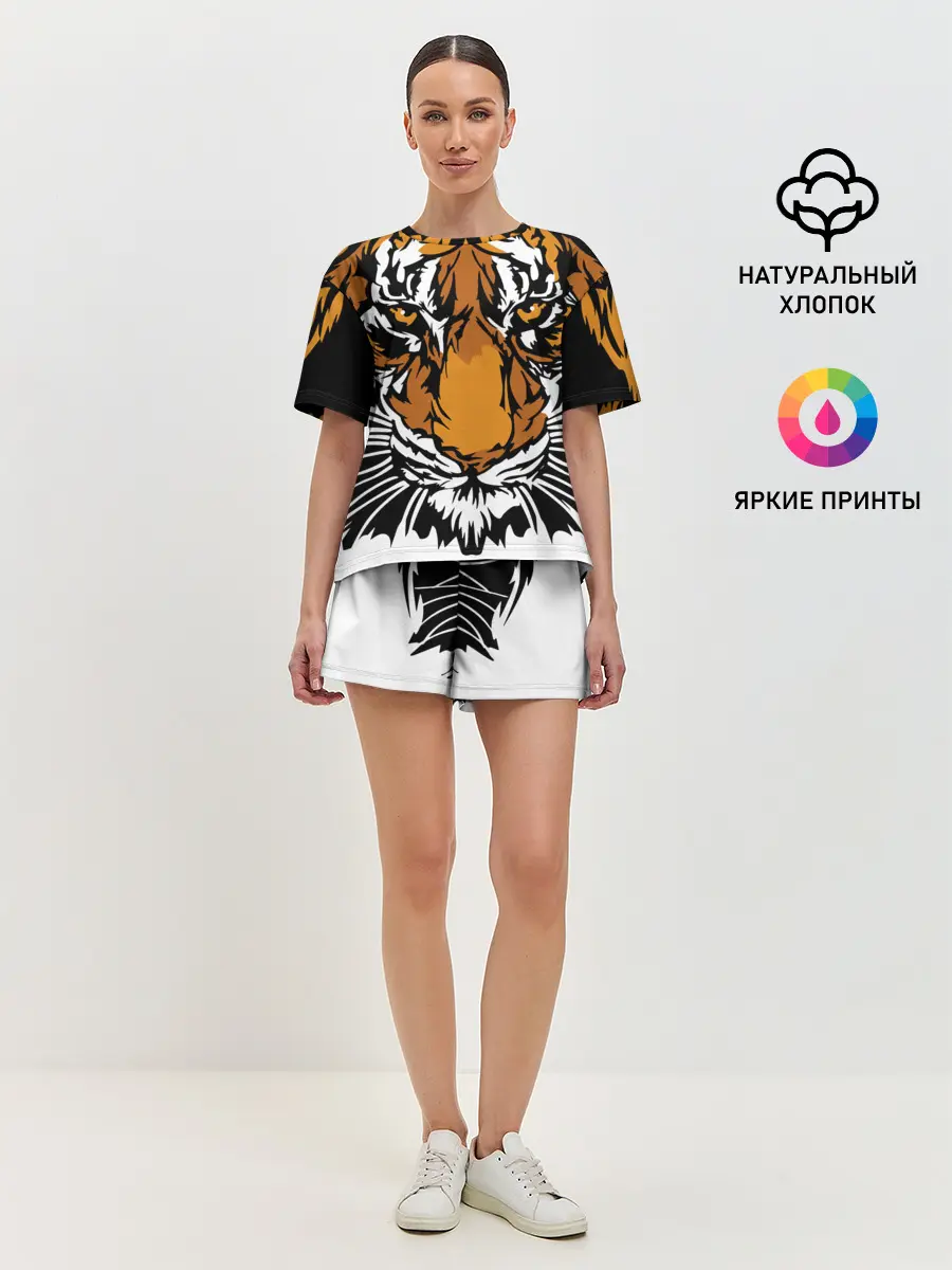 Женская пижама с шортами / Взгляд хозяина джунглей
