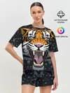 Женская пижама с шортами / Амурский тигр в ночи