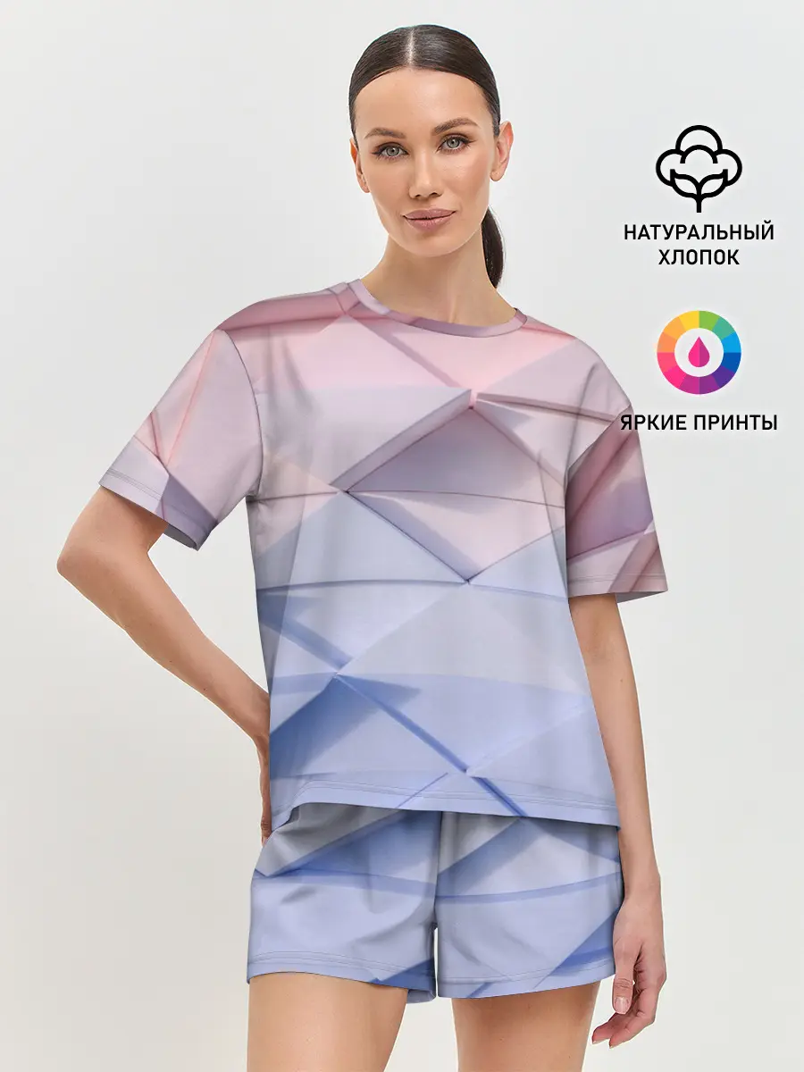 Женская пижама с шортами / треугольники для тебя