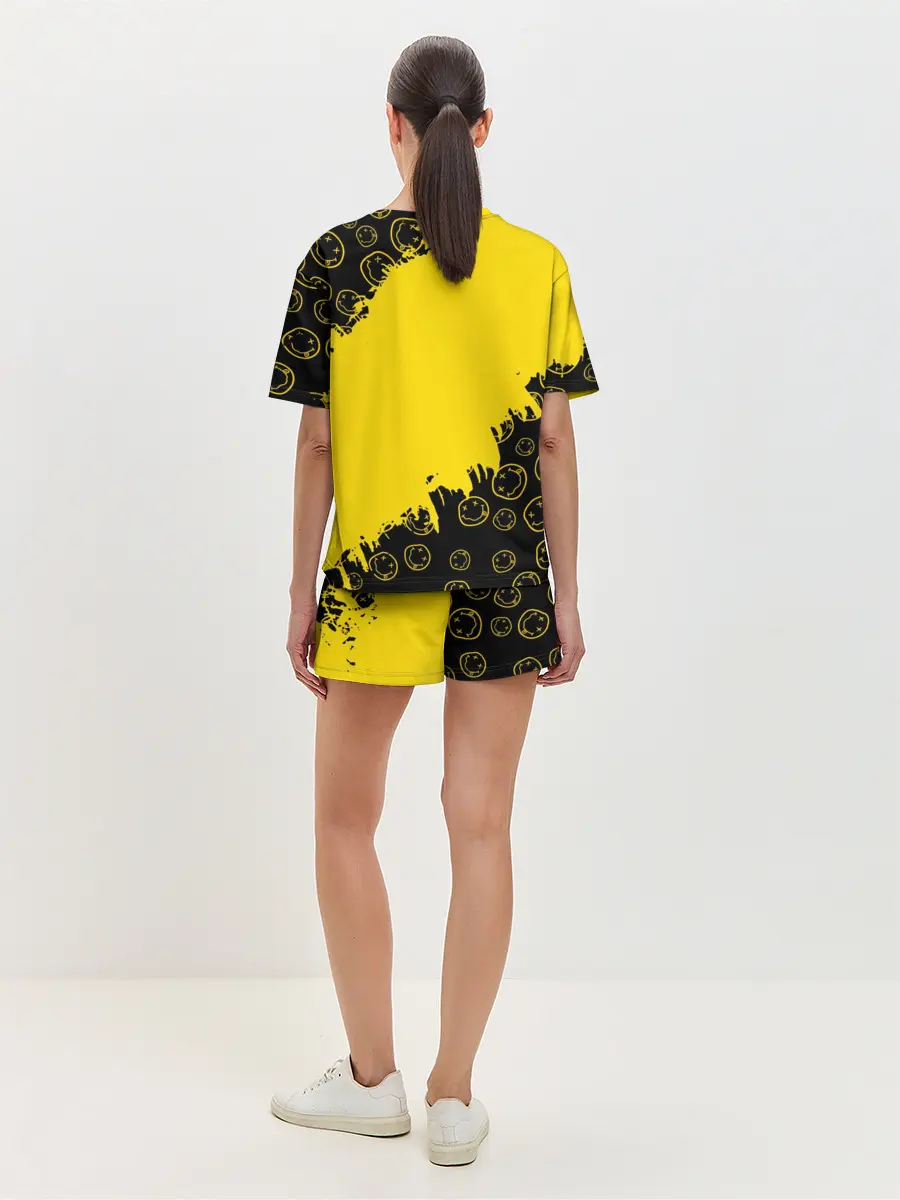 Женская пижама с шортами / Nirvana Smile | Нирвана Рваный Паттерн