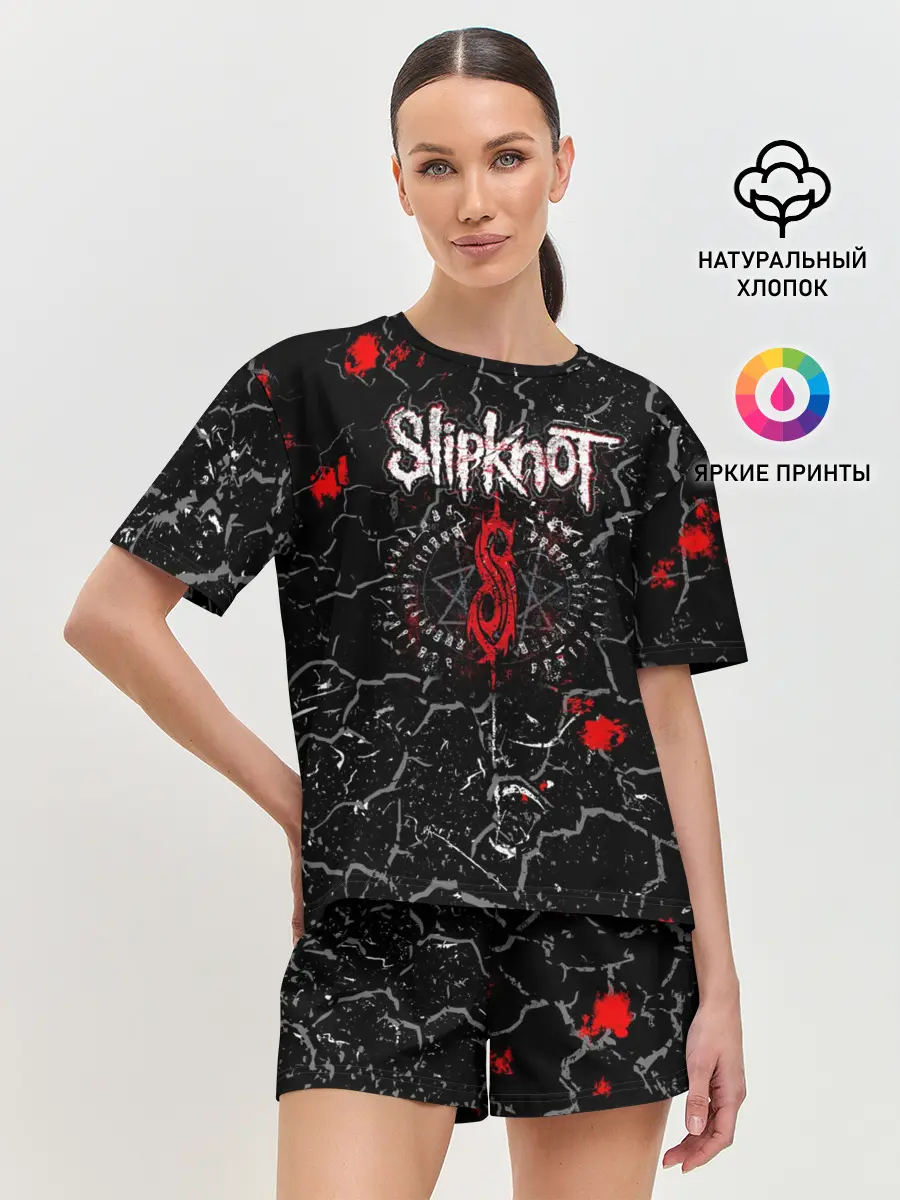 Женская пижама с шортами / Slipknot Rock | Слипкнот Музыка Рок Гранж